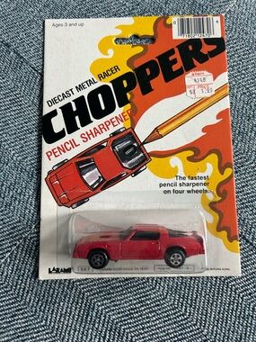 Vintage Choppers Diecast Metal Racer Pencil Sharpener - red- NIB